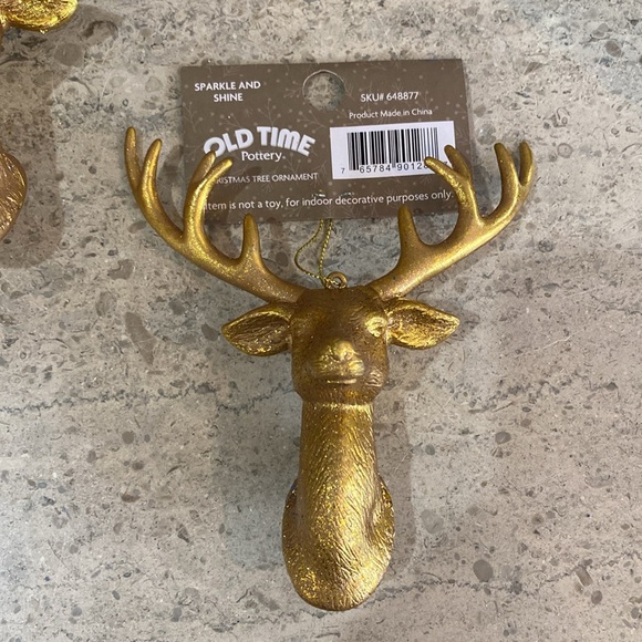 Buck With Antlers Christmas Ornaments. Set of 3. - Picture 3 of 5